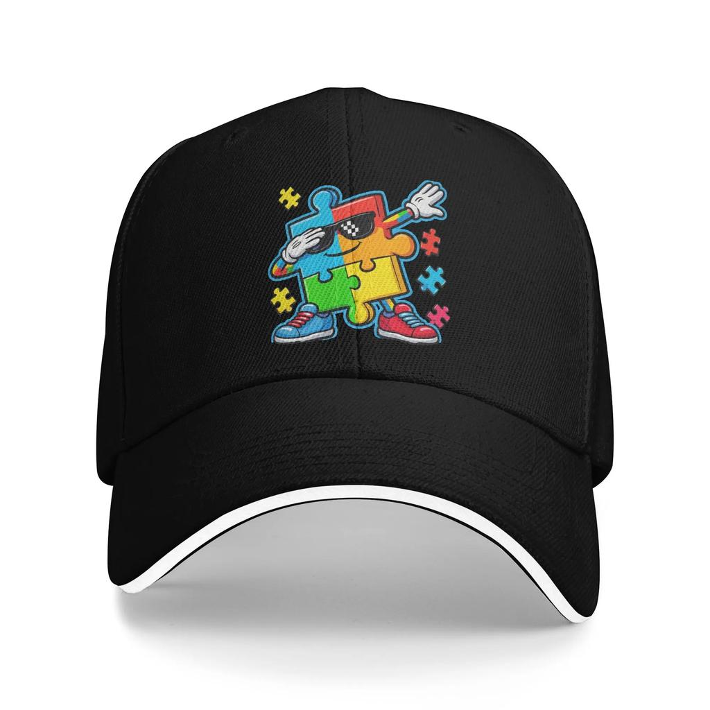 Men Women Dabbing Puzzle Autism Awareness Hat Stylish Baseball Cap Sun Hat Golf Headewear Adjustable Fit