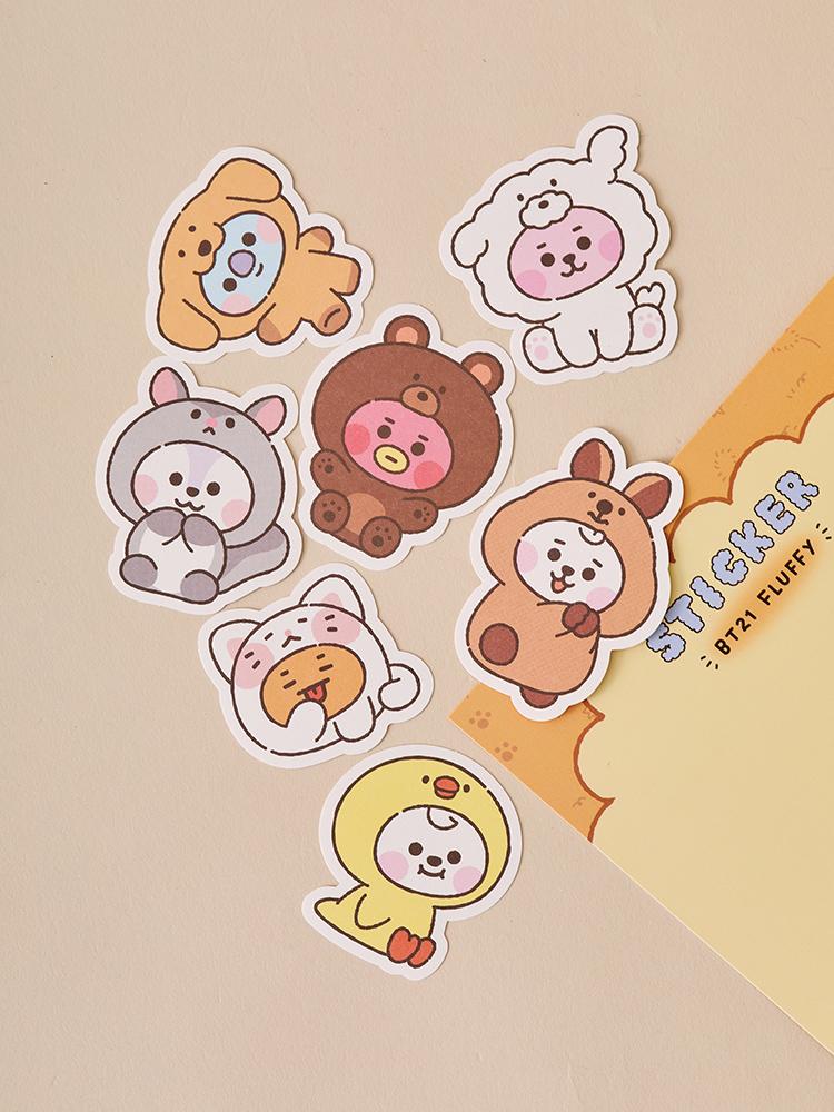 BT21 BABY Пушистый набор наклеек (7 шт.)