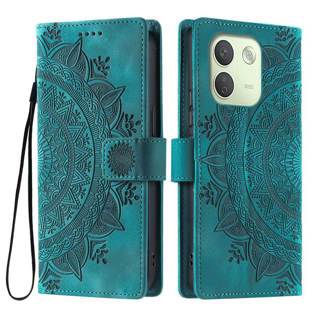 Для Xiaomi Redmi Note 17 Pro Max 5G Чехол-книжка из PU-кожи с тиснением "Мандала"