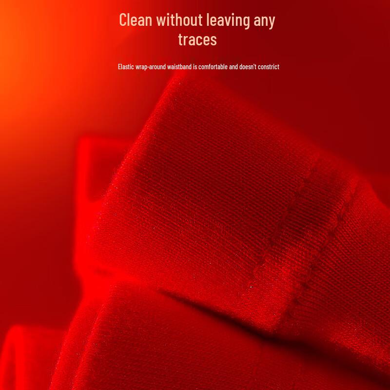 LANGSHA Мужские трусы-боксеры из чистого хлопка красного цвета - 4 штуки