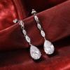New Temperament Bridal Hanging Earrings for Wedding Silver Color Luxury CZ Dangle Earrings Fashion Women's Ear Jewelry 2022