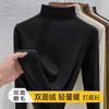 New Semi-turtleneck Polished Bottoming Shirt Women's Autumn and Winter Inner Double-sided Velvet Versatile Women's Thermal Top