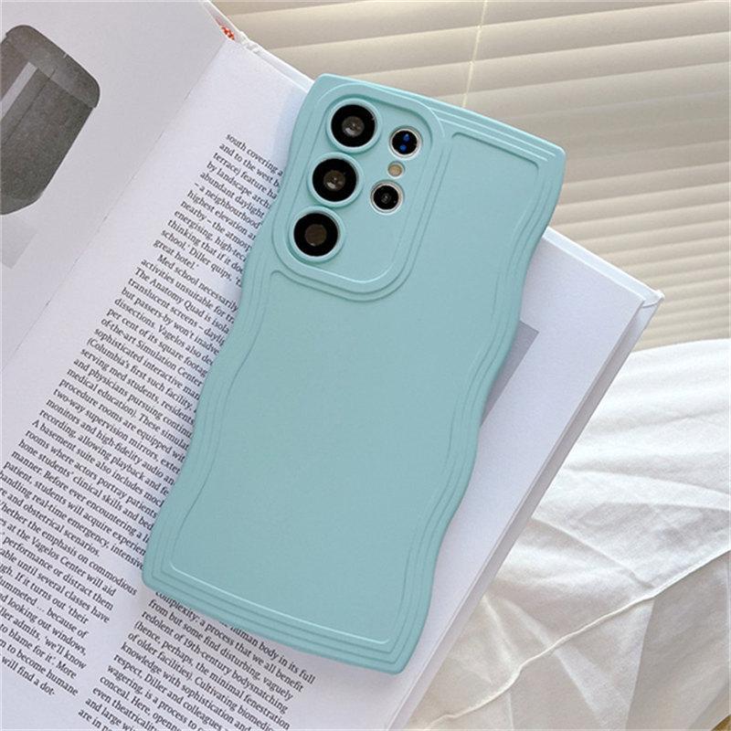 Симпатичный чехол с волнистыми краями для Samsung S23 Ultra S22 S21 Plus S20 FE ярких цветов