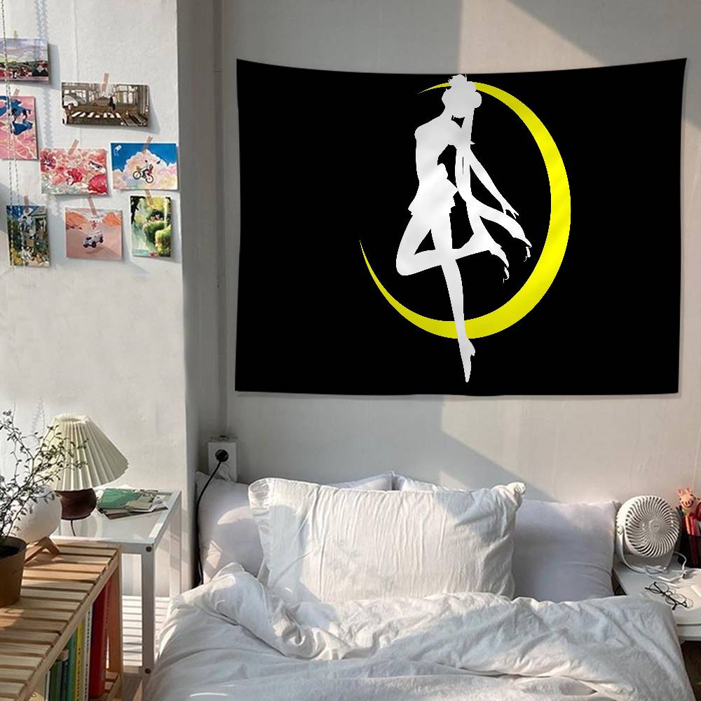 Sailor Moon Character Collage Wall Tapestry Magical Girl Art Whimsical Room Decor for Classic Anime Cute Aesthetic Fans
