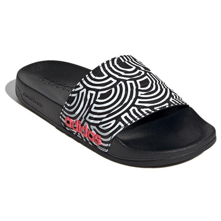 Adidas Adilette Shower Удобные Спортивные Резиновая Подошва Нескользящие Шлепанцы Женская Обувь Черный Белый FX1200
