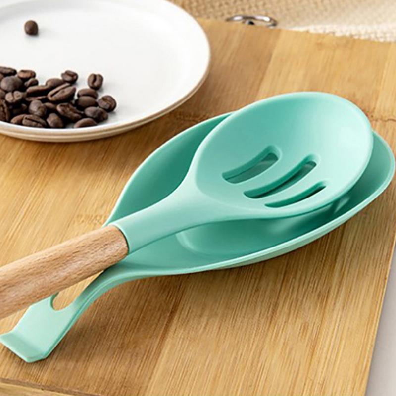 Силиконовый набор кухонных принадлежностей для приготовления пищи с бамбуковыми деревянными ручками