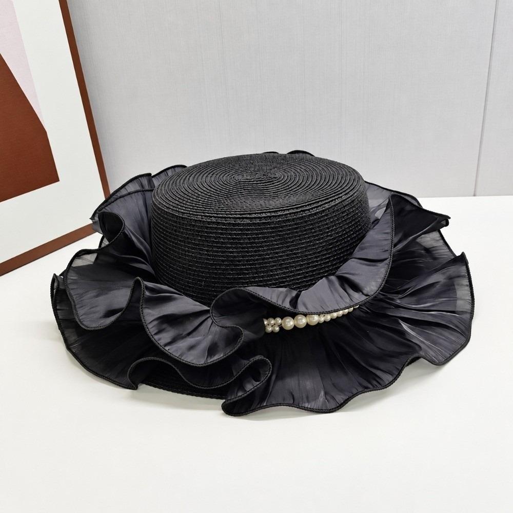 Pearl Decoration Panama Hat Elegant Paper Grass Hat Fashion Ladies Hat for Women