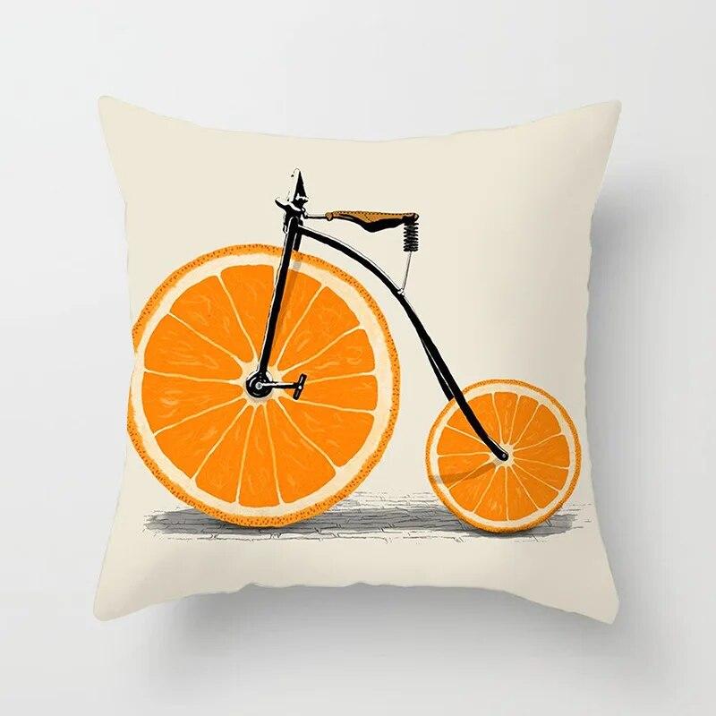 Декоративная наволочка для гостиной, спальни, цветочный велосипедный принт, домашний декор, наволочка