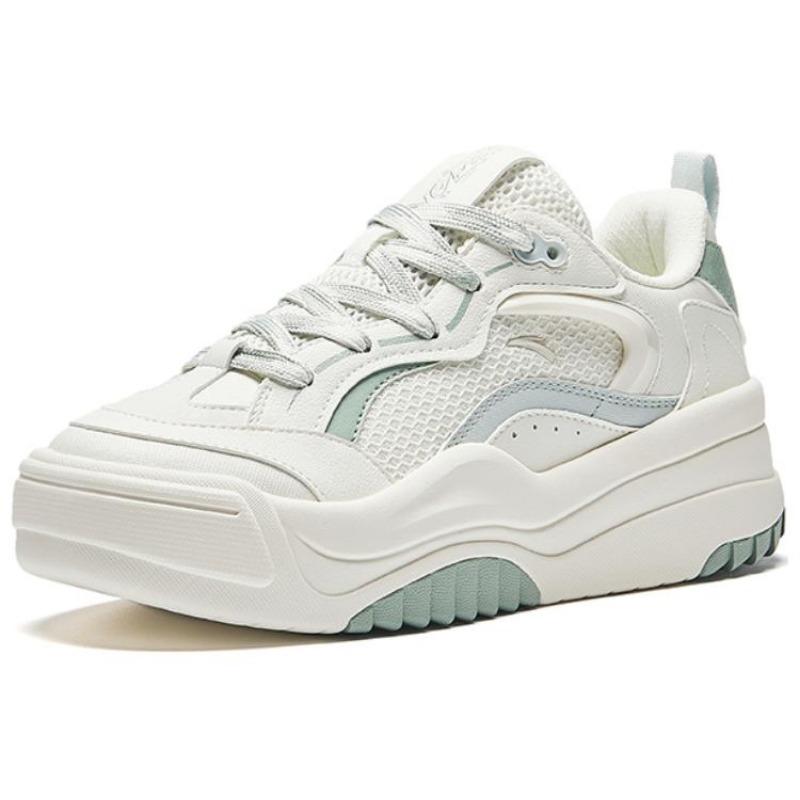 Anta Wavy Shoes Trendy Casual Lightweight Low-Top Skate Shoes Women Sneaker White Green 922438003-2