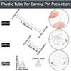 Beebeecraft 1 коробка 200 шт. 2 размера силиконовые и пластиковые трубки-рукава для серег, протекторы для пирсинга с 200 шт. зажимными гайками-колокольчиками для ушей