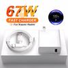 67W USB Fast Charger Quick Charge 3.0 for Xiaomi Mi 14 13 12 11 Pro Mobile Phone Charger Adapter 6A USB Type C Cable Travel Plug