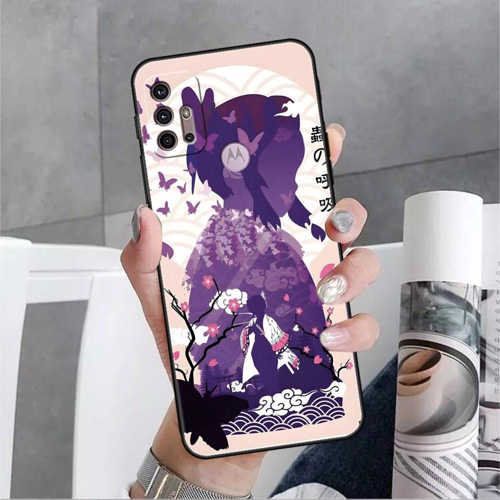 Чехол для Motorola G30 G60 G22 G9 Play G82 G52 G8 G9 G50 One Fusion Edge 20 черный мягкий телефон Capas Demon Slayer Anime
