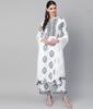 Women Designer Top Tunic Cotton Blend Kurta Palazzo Set Indian Bollywood Ethnic Kurti Dress