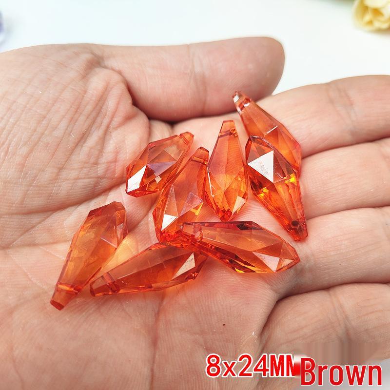 Crystal Pillar Lampshade Beaded Curtain Accessories - 8x24MM Water Drop Transparent Acrylic Loose Beads Pendants