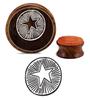 Printtoo Star Pattern Scrap-booking Round Wooden Rubber Stamp Diary Card Block-2