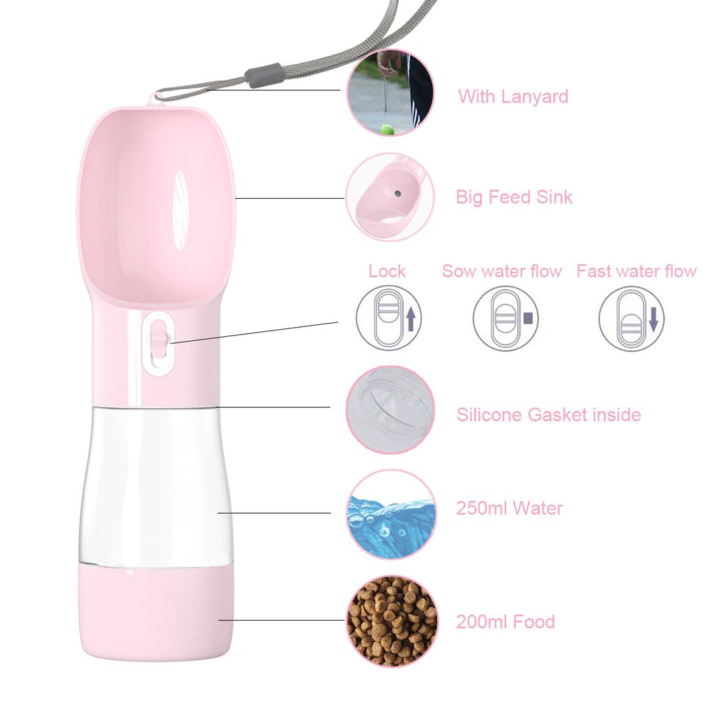 Портативная бутылка для воды для домашних животных для маленьких и больших собак, кошек, уличная, герметичная, для щенков, поилка, поилка, принадлежности для чихуахуа, йоркширского терьера