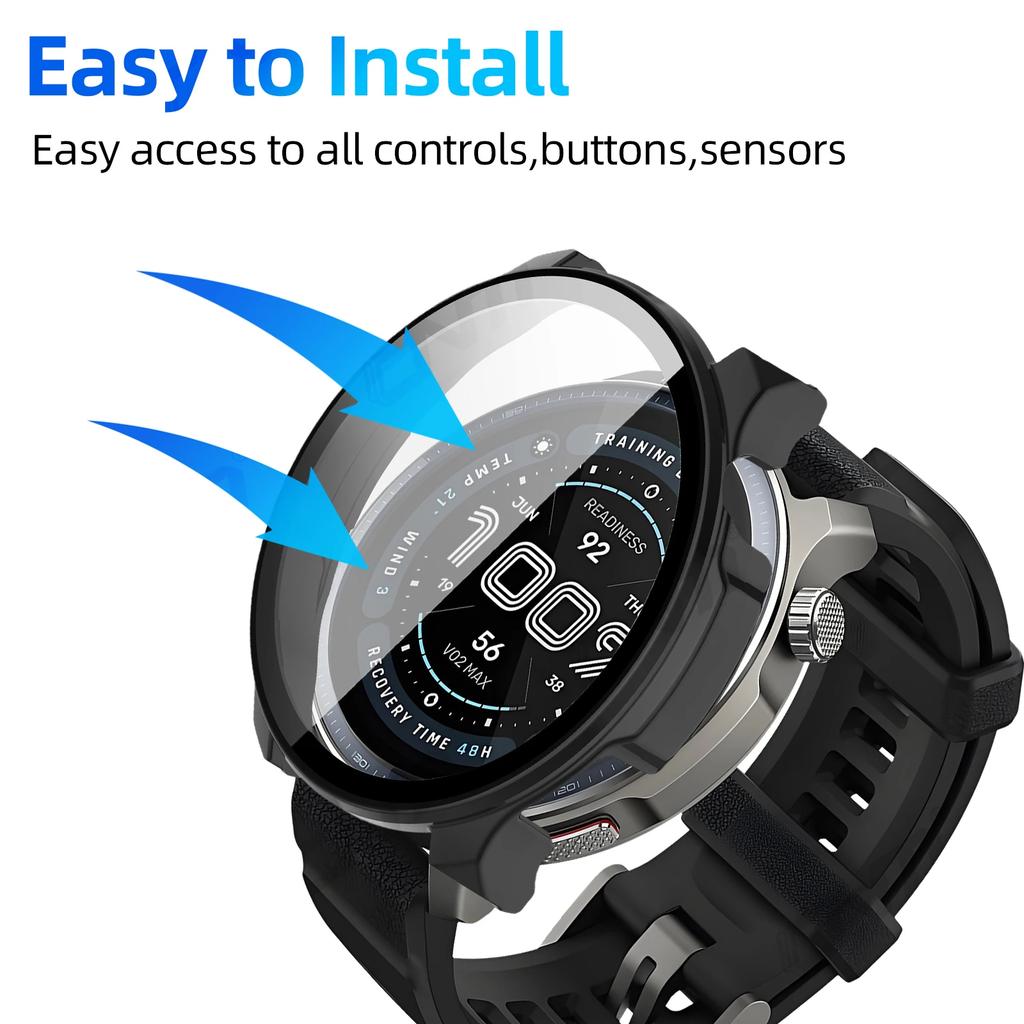 Стекло+Чехол для Amazfit Balance 2 Защитное стекло для экрана и Жесткий ПК Защитный бампер для аксессуаров Amazfit Balance2