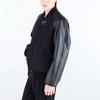 Y-3 FW22 Solid Color Zip-Up Patchwork Jacket Men Jackets Black HN4327