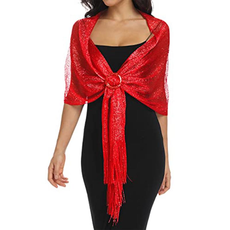 Women Elegant Evening Dresses Shawls Tassels Female Party Wedding Accessories Scarf