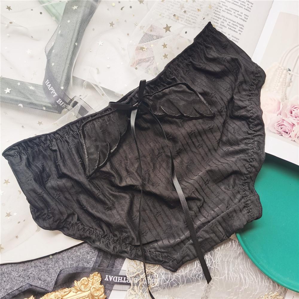 Трусы, милые эластичные большие жаккардовые трусы из темного ледяного шелка, сексуальные женские трусики с низкой посадкой