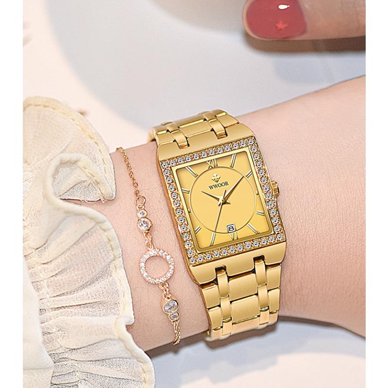 WWOOR Часы Модные деловые кварцевые водонепроницаемые женские часы с механизмом