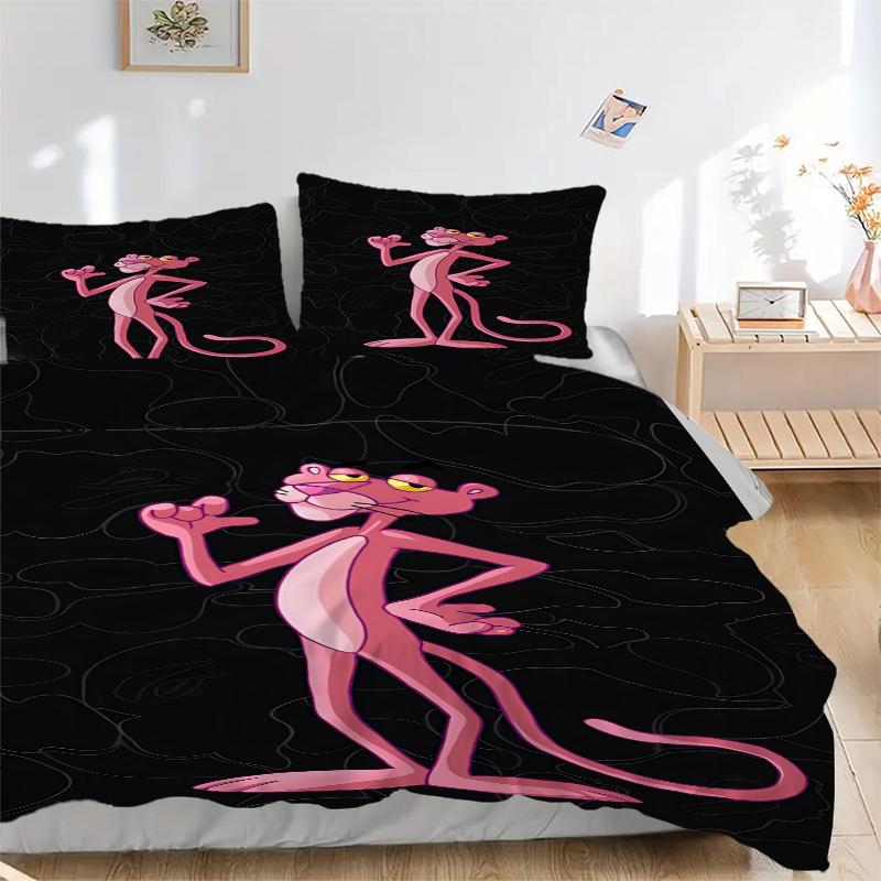 3Pcs Pink Panther Pose Bedding Sets For All Sizes New 3D Printed Bed Cover Comforter Duvet Cover Pillowcase Bedroom Decoration