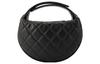 Chanel 23b Diamond Pattern Hula Hoop Gold Buckle Strapless Crescent Bag Handbag Grainy Lychee Leather And Caviar Leather Handbag Mini Female Black