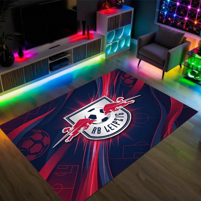 RB Leipzig Football Design Crystal Velvet Carpet Cozy Non?Slip Printed Rug For Bedroom Living Room Entrance