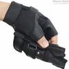 Half-finger Tactical Gloves, Soft Leather Fingerless Studded Gloves, PU Leather, Fingerless, Double Adjuster, Half-finger Gloves, Cycling, Outdoor, Ai