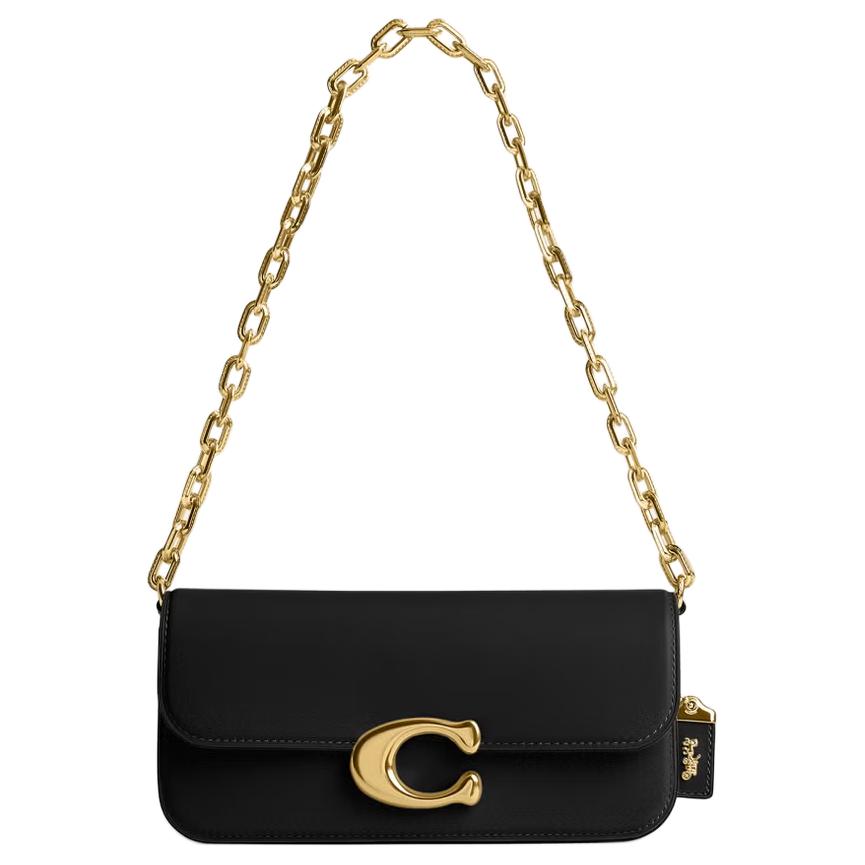 COACH IDOL Cow Leather Portable Crossbody Bag, Shoulder Bag Medium Women's Black CP120-B4BK