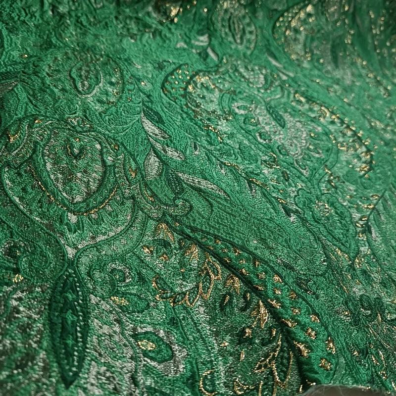 Ширина 140 см, придворный стиль, блестящая золотая нить, трехмерная фактура, рельефный жаккардовый текстиль, DIY, платье, пальто, дизайнерский