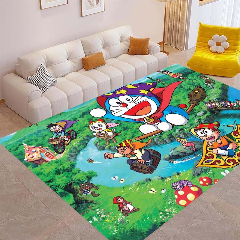Cute Doraemon Rug, Suitable for Playrooms, Bedrooms, Living Rooms, Sofas, and Other Home Décor; Non-slip Children's Mat.