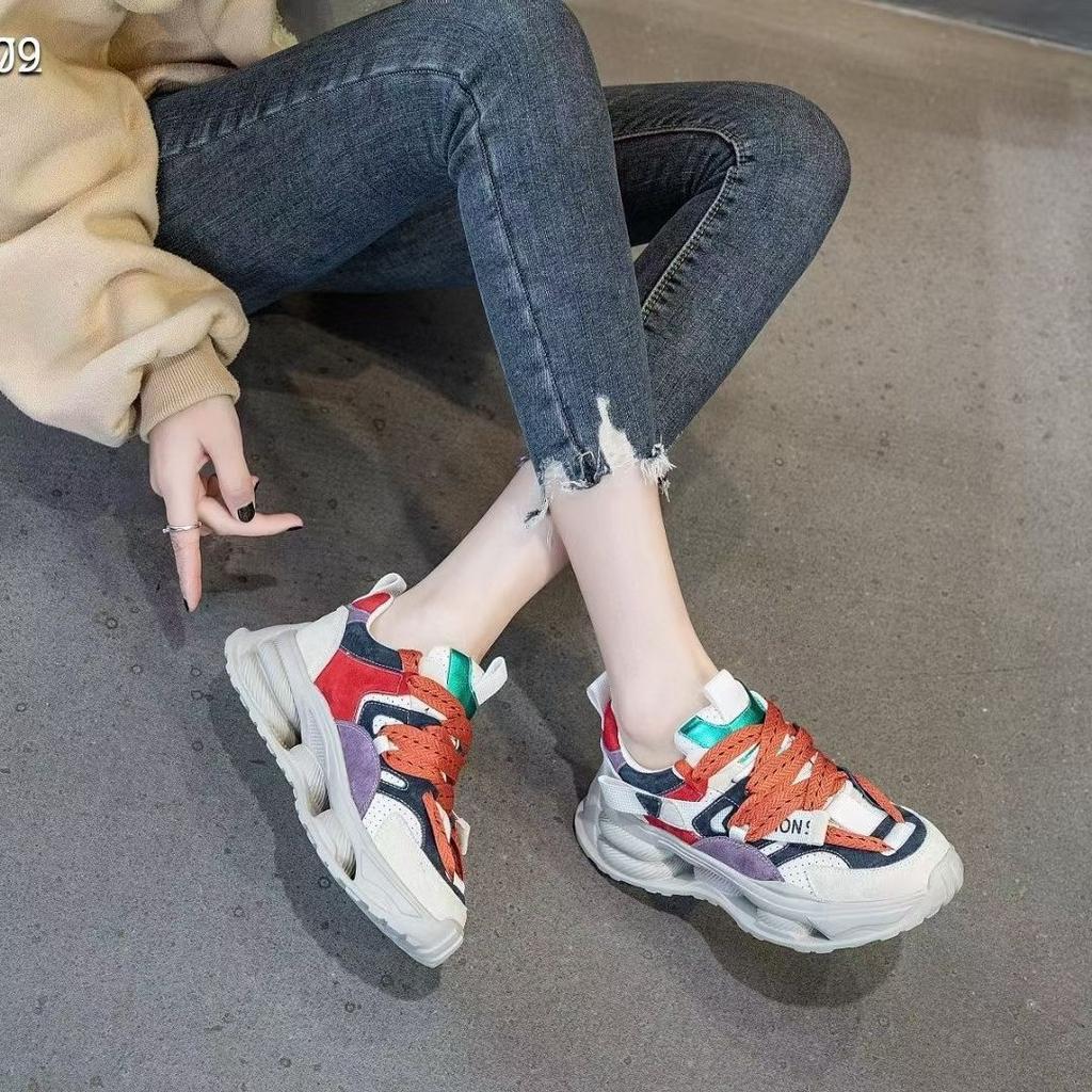 Европейская станция папины кроссовки женские 2025 весна и лето взрыв интернет-знаменитость кожаная цветная платформа удобные спортивные и повседневные s