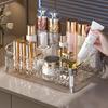 Transparent Storage Box with Compartments Large Capacity Stable Base Perfume Lipstick Desktop Divided Storage Organizer