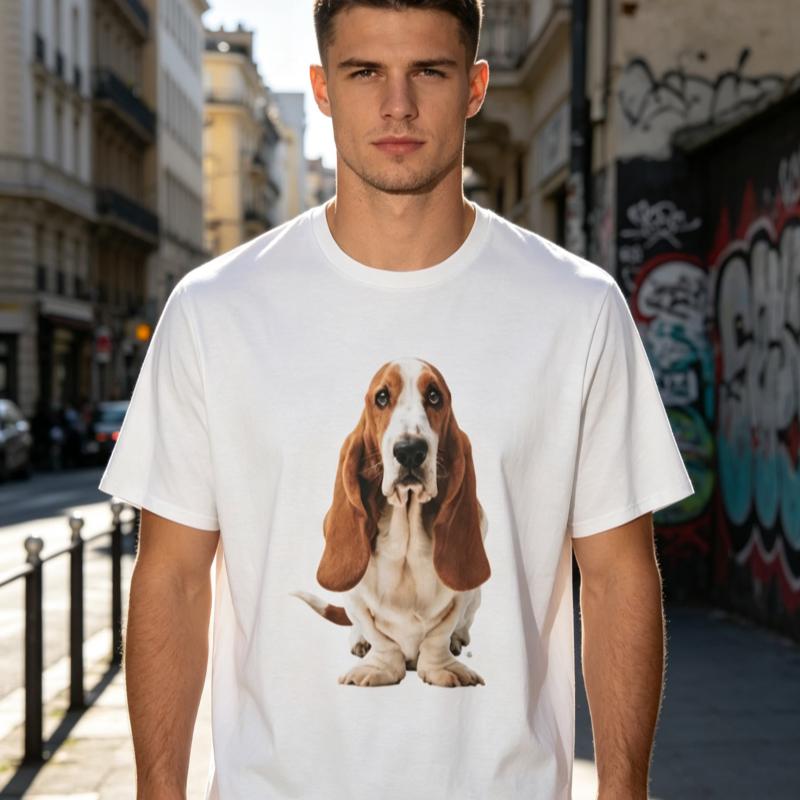 Customized Chest Printed Tshirt For Dog Lovers With A Simple And Casual Style Suitable For Both Unisex And Unisex
