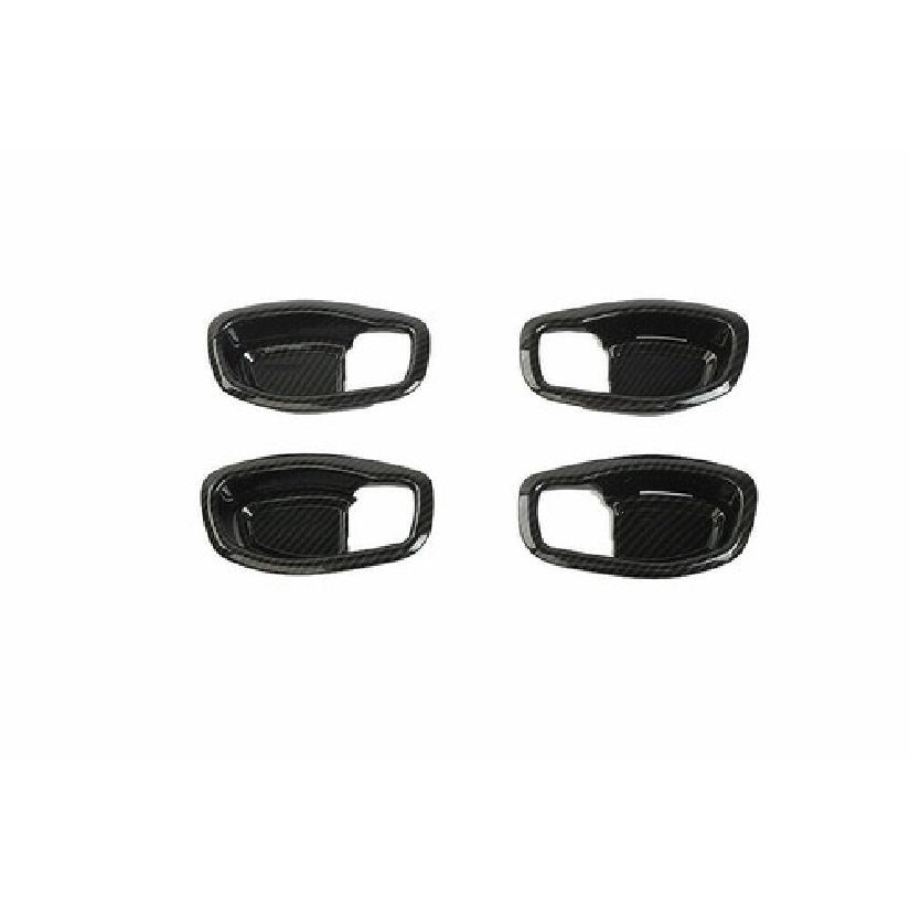 Interior Door Handle Bowl Cover Trim Decor For Jeep Renegade 2016+ Carbon fiber