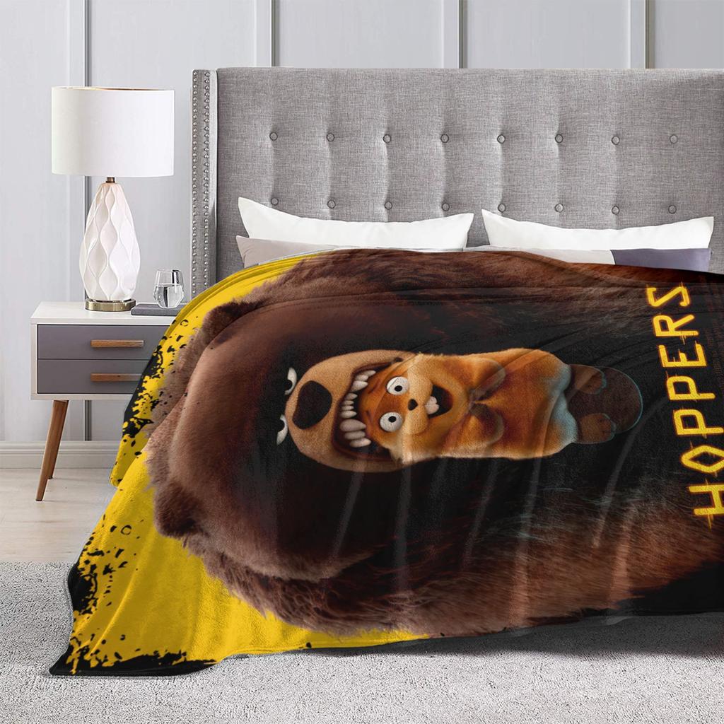 Cute Hoppers Movie Velvet Throw blankets blanket for Sofa Travel Super Soft Bedspread,