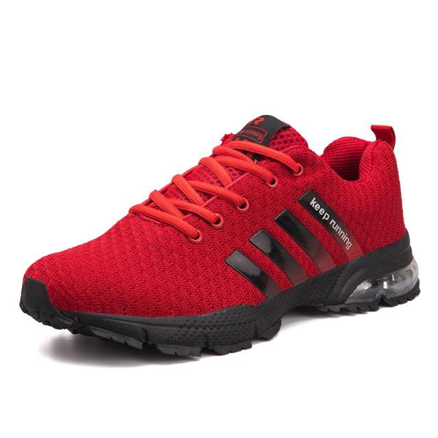 Running Shoes Breathable Men 'S Sneakers Fitness Shoes Air Cushion Outdoor Sports Shoes Platform Flying Woven Lace -Up Shoes