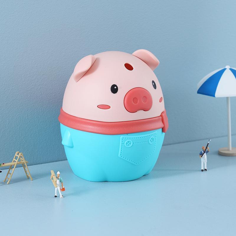 Cartoon piggy toothpick box automatically pops up creative plastic cute home living room commercial press toothpick holder