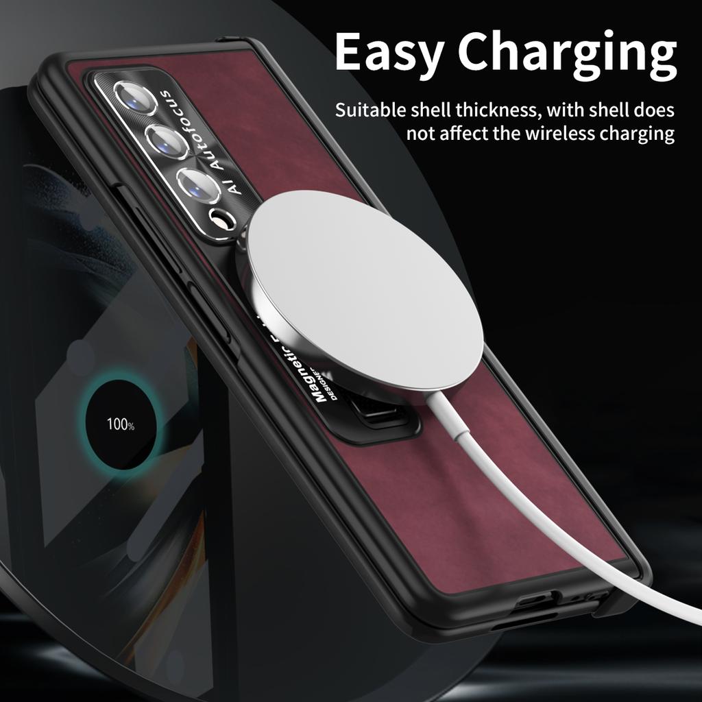 Кожаный защитный чехол с подставкой для всего тела для Samsung Galaxy Z Fold4 5g Fold 4 Fold3 Fold 3 Zfold4 противоударный стеклянный пленочный чехол