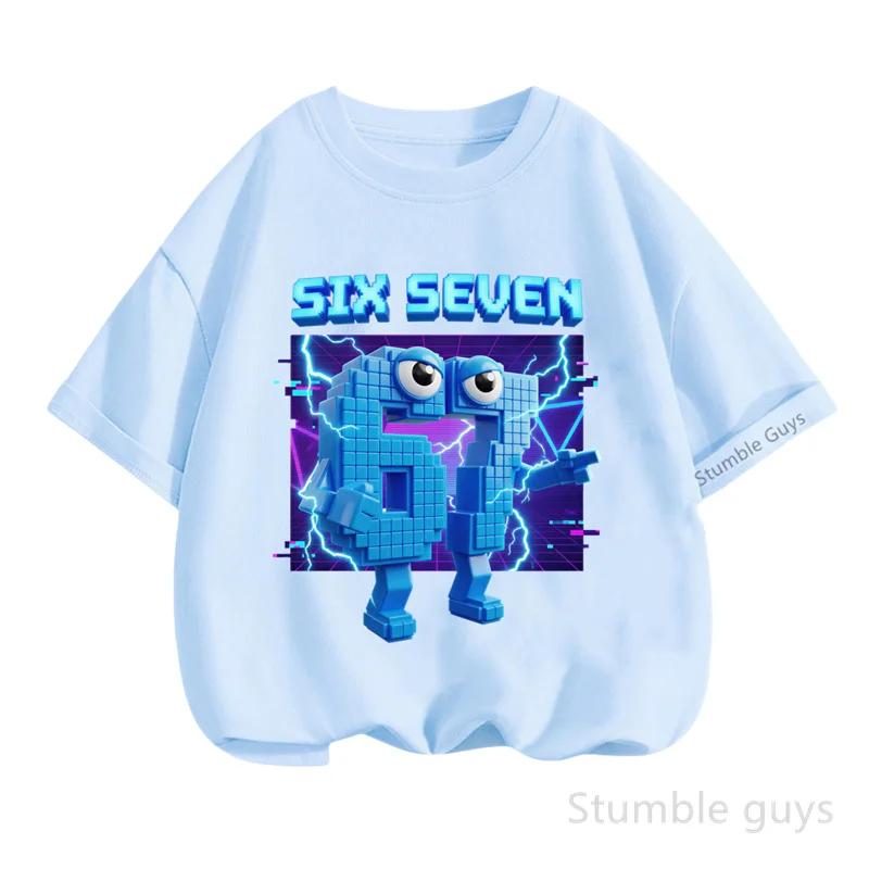 Top Selling 67 Print Tshirt Six Seven T-shirt Summer Kids Boys Clothes Girls Short Sleeve Tops