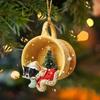Christmas Tree Pendant Dog Animal Drop Ornament In Snow Pocket Hanging New Year Festive Party Supplies Room Decoration Xmas Gift