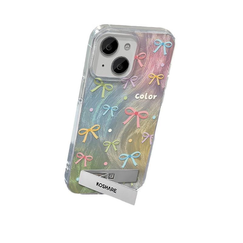 Подходит для чехла для мобильного телефона Huawei Mate50pro Vivos17 Дофаминовый бант-подставка Oppo Перо пряжа Xiaomi 14