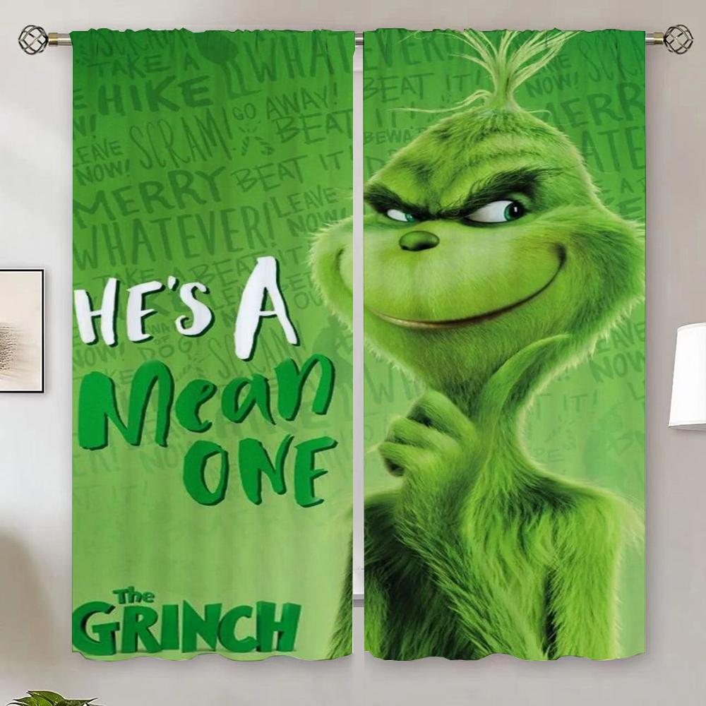 The-Grinch Шторы для гостиной, двери, спальни, затемняющие шторы, салон, 2 шт., щупальца, покрывало, подхваты для штор, жалюзи