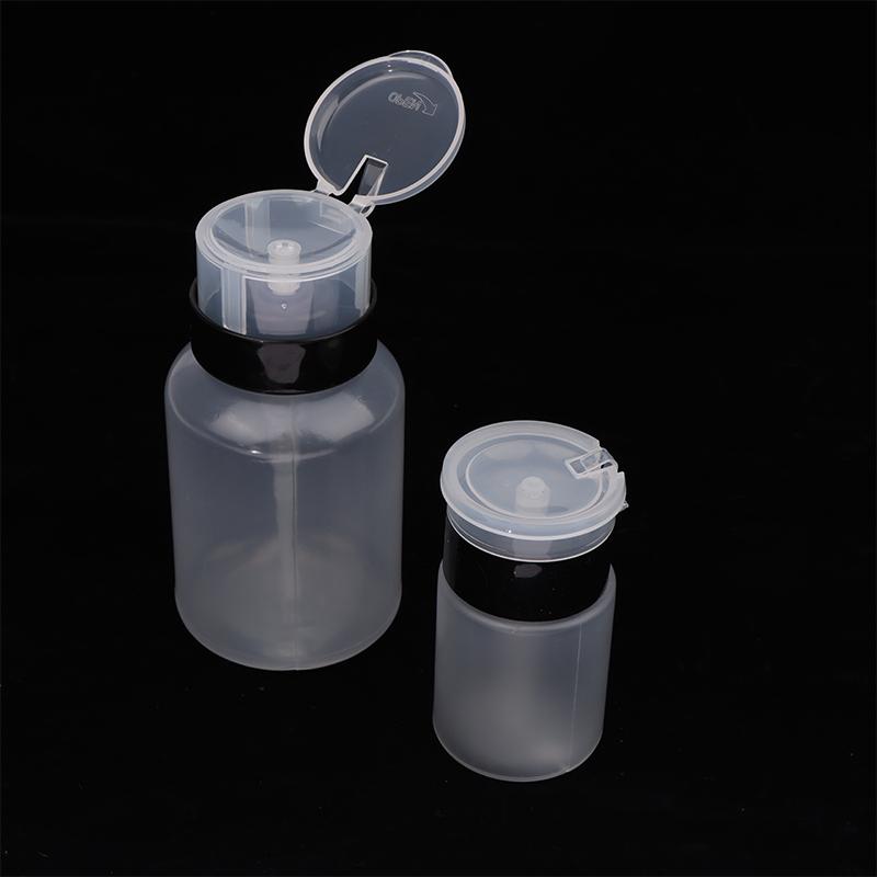 1Pc 60/200Ml Empty Press Nail Bottle Pump Dispenser Plastic Polish Portable Liquid Makeup Remover Cleaner Manicure Tool