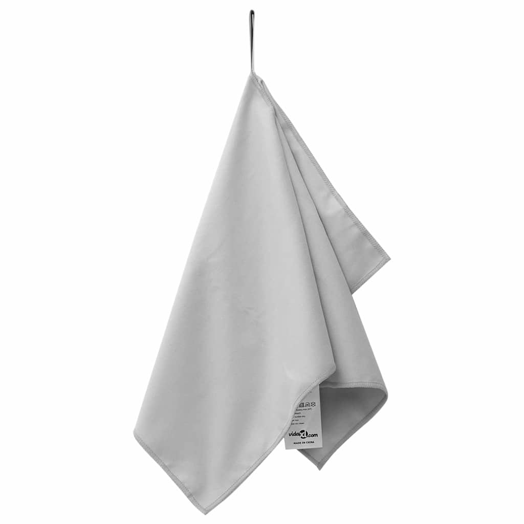 Sports Hand Towels 2 pcs Grey 50 x 30 cm Polyester and Polyamide