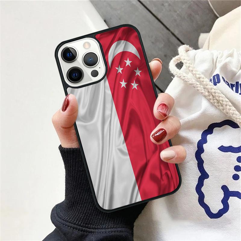 Singapore Flag Phone Case For iPhone 17 Air 15 16 Cover 11 13 14 Pro Max 12 Plus Max Fundas