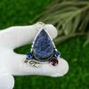Natural Sodalite Rough Gemstone Pendant Blue 925 Sterling Silver Indian Jewelry