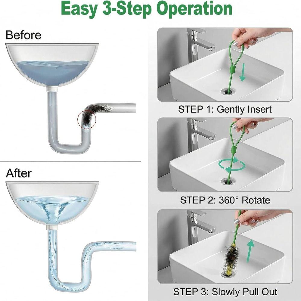 5pcs Flexible Drain Snake Anti-Break Plumbing Snake Cleaner Sink Drain Cleaner Kitchen Sink