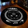 Cat Round Rug Satanic Cat Goat Impaled Throne Bedroom Area Atheist Household Bath Mat Black Carpet Living Room Home Decoration